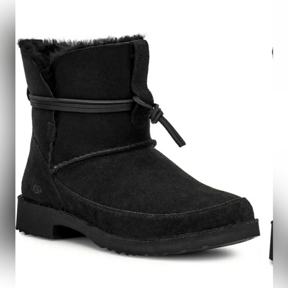 UGG Shoes - UGG Esther shearling black suede leather boots 7